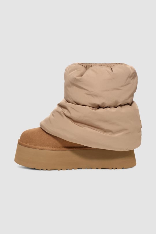 UGG UGG Kadın Süet Topuk Dolgu Neopren Gövde Boğaz Kısmı Çorap Geçmeli Taba Bot & Bootie 1158275-TABA