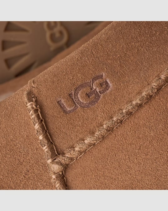 UGG UGG Kadın Süet Yüzey Koyun Postu Astar ve Tabanlıklı Alçak Platform Tabanlı Taba Bot & Bootie 1180254-CHESTNUT