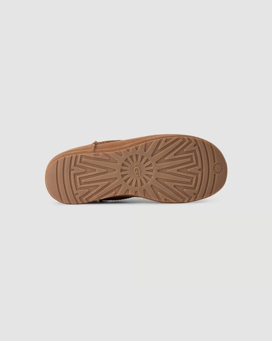 UGG UGG Kadın Süet Yüzey Koyun Postu Astar ve Tabanlıklı Alçak Platform Tabanlı Taba Bot & Bootie 1180254-CHESTNUT