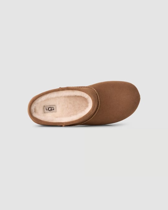 UGG UGG Kadın Süet Yüzey Koyun Postu Astar ve Tabanlıklı Alçak Platform Tabanlı Taba Bot & Bootie 1180254-CHESTNUT