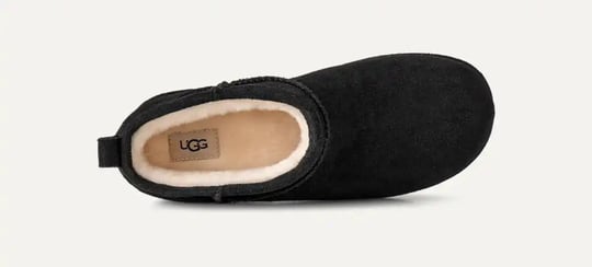 UGG UGG Kadın Süet Yüzey Koyun Postu Astarlı Arka Çekme Kulplu Süet Kaplı Platform Tabanlı Siyah Bot & Bootie 1180412-BLACK