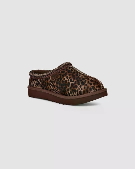 UGG UGG Kadın Yumuşak Astarlı EVA Dış Taban Süet Yüzey Leopar Terlik 1158350-BURNTCEDAR