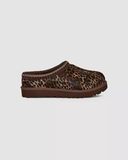 UGG UGG Kadın Yumuşak Astarlı EVA Dış Taban Süet Yüzey Leopar Terlik 1158350-BURNTCEDAR