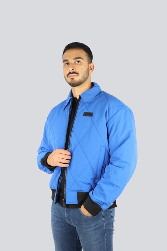 Versace Versace Erkek Gömlek Yaka Uzun Kol Fermuar Kapama Cep Detay Mavi Ceket 79GAS420CQ12D-289