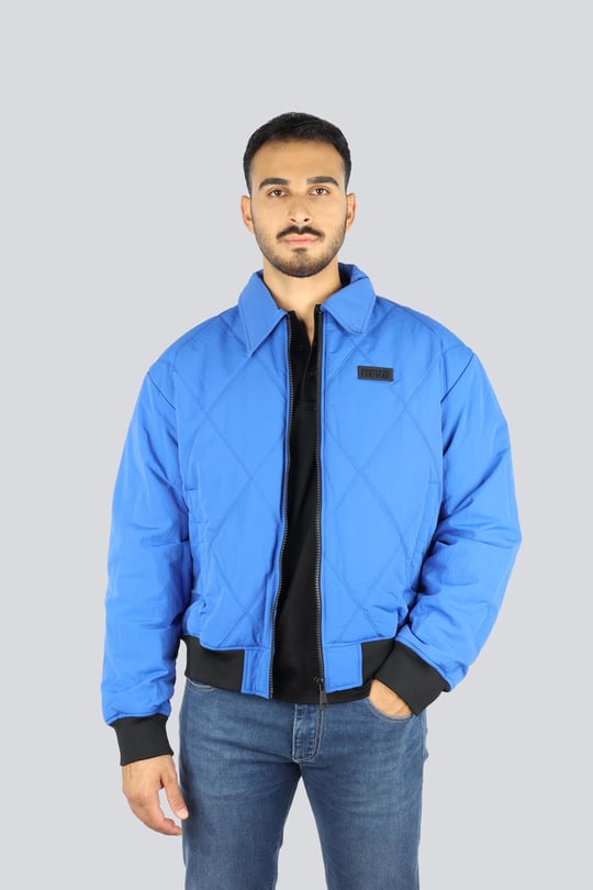 Versace Versace Erkek Gömlek Yaka Uzun Kol Fermuar Kapama Cep Detay Mavi Ceket 79GAS420CQ12D-289