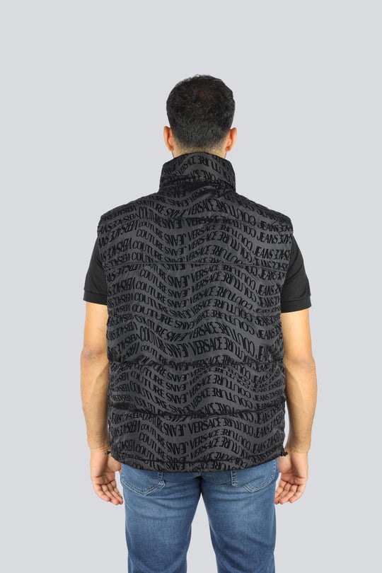 Versace Versace Erkek Logo Desenli Dik Yaka Normal Kalıp Kış Tüyü Dolgulu Siyah Mont 79GAUD22CQ21D-899