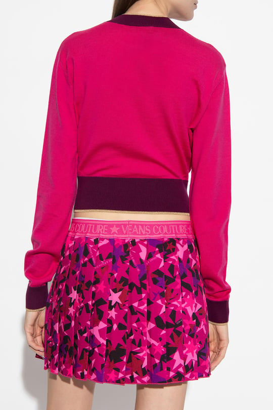 Versace Versace Kadın Logolu Günlük Kullanım Uzun Kollu Pembe Kazak 75HAFM21 CM01A-455