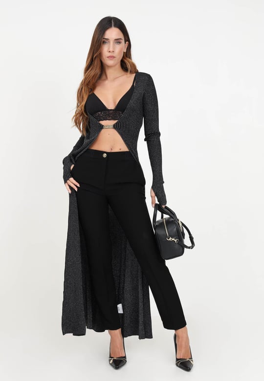 Versace Versace Kadın Normal Belli Dar Kesim Düz Paça Siyah Pantolon 75HAA112N0230-899