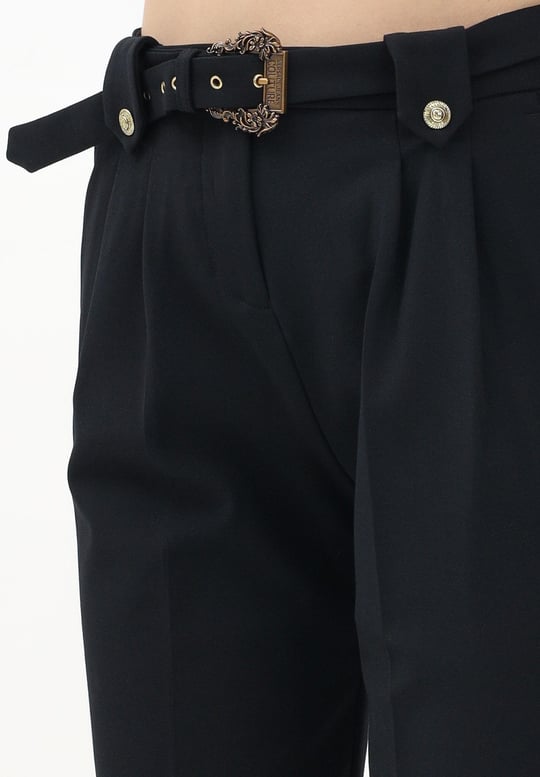 Versace Versace Kadın Pamuklu Normal Paça Cepli Siyah Pantolon 78HAA111N0356-899