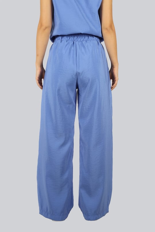 Ysatiss Ysatiss Kadın Rahat Kalıp İnce Kumaş Beli Lastikli Geniş Paçalı Mavi Pantolon 2525.2000140-MAVİ