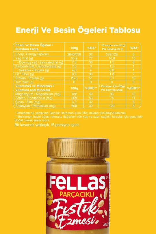 Fellas %100 Fıstık Ezmesi 