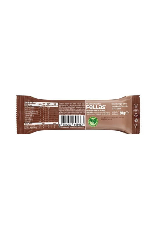 Fellas Fındıklı Kakaolu Kuruyemiş Bar 30g x12 Adet