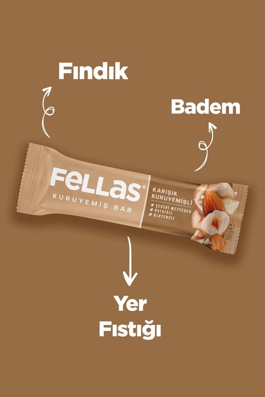 Fellas Karışık Kuruyemiş Bar 30g x12 Adet