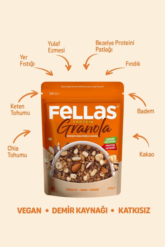 Fellas Protein Granola - Karışık Kuruyemiş & Kakao 270g