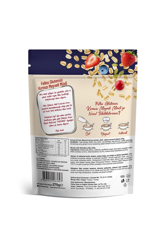Glutensiz Müsli - Kırmızı Meyveli 270g