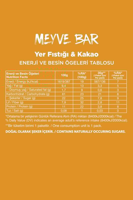 Meyve Bar 35g Karma Kutu 12 Adet (4 Çeşit)