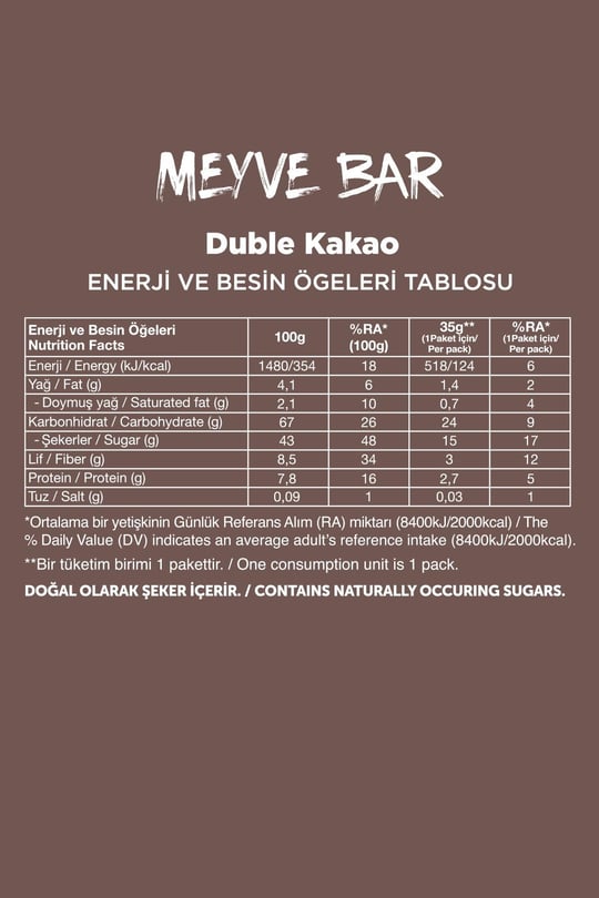 Meyve Bar 35g Karma Kutu 12 Adet (4 Çeşit)