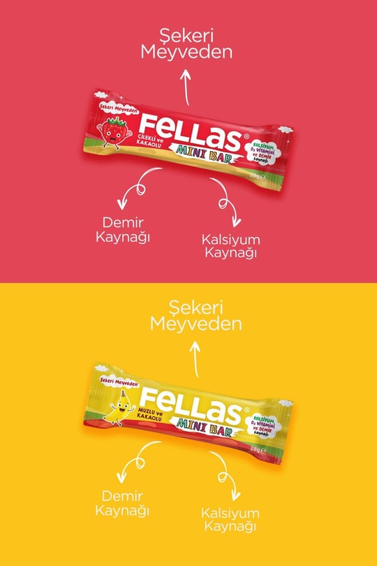 Mini Meyve Bar 28g Süper İkili Kutu 24 Adet - Muzlu x 12 Adet + Çilekli x 12 Adet