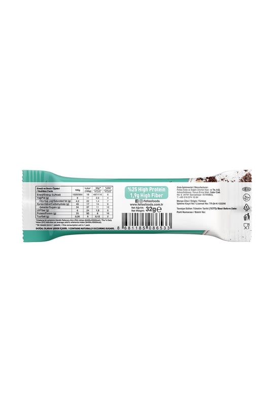 Protein Bar - Fındıklı ve Kakaolu 32g x 12 Adet