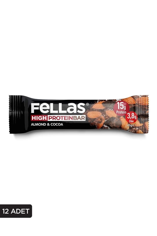 Yüksek Protein Bar - Bademli ve Kakaolu 45g x 12 Adet
