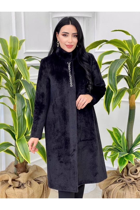 Angora Yumoş Kaban 8166-Siyah