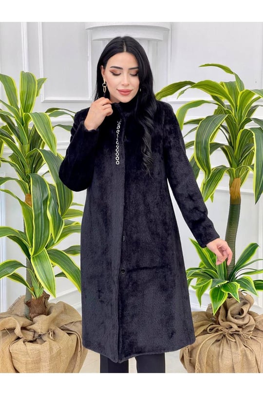 Angora Yumoş Kaban 8166-Siyah
