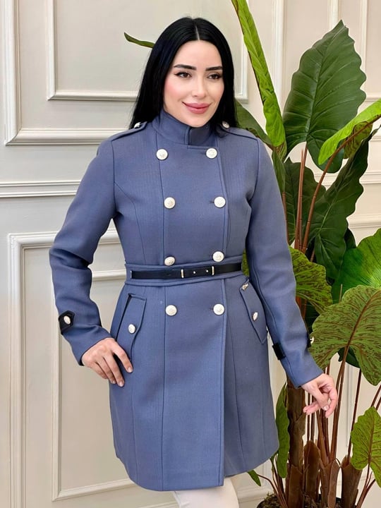 Apoletli Kaşe Kaban 0404 t-24 Gri