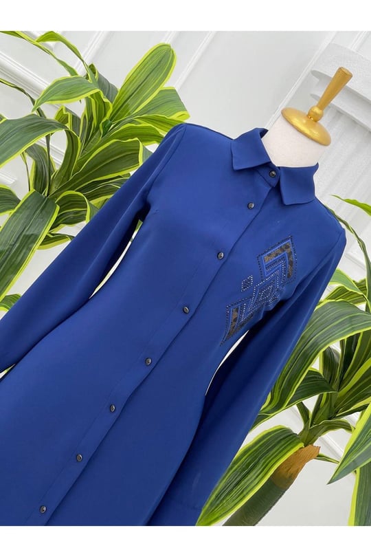 Baklava Taş Tunik 5262-Saks