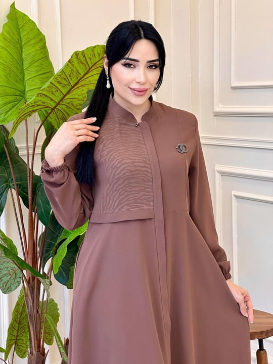 Baskılı Mevlana Pardesü 8212 f025 Kahverengi