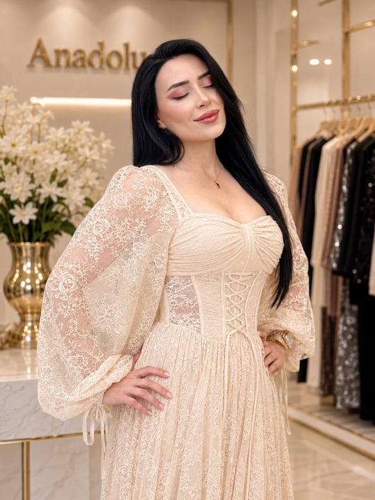 Bel Bağcık Güpür Abiye 250 T-26 Bej