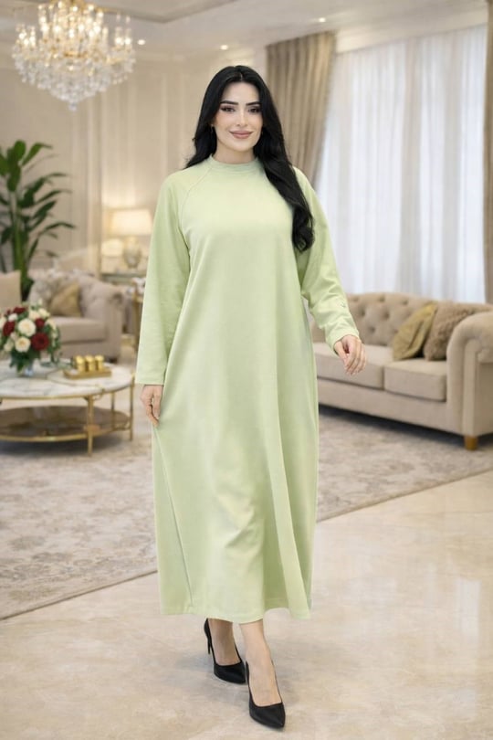 Bel Bağlamalı Basic Elbise 12671 T-26 Zeytin Yeşili