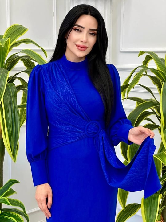 Bel Toka Detay Krep Elbise 12513 t-24 Saks