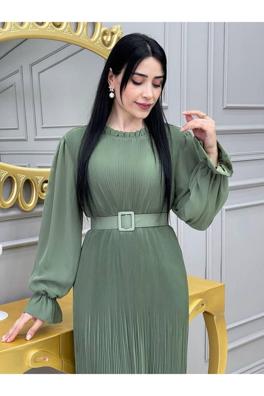 Bürümçük Elbise 3343-Haki