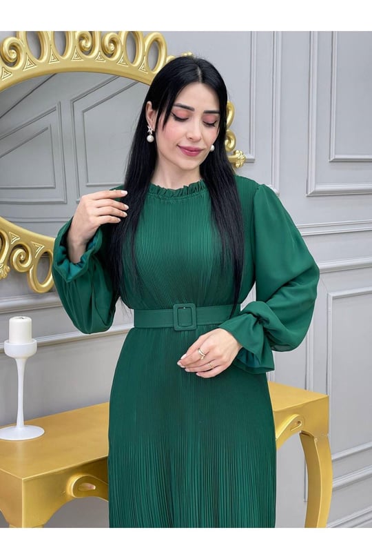 Bürümçük Elbise 3343-Yeşil