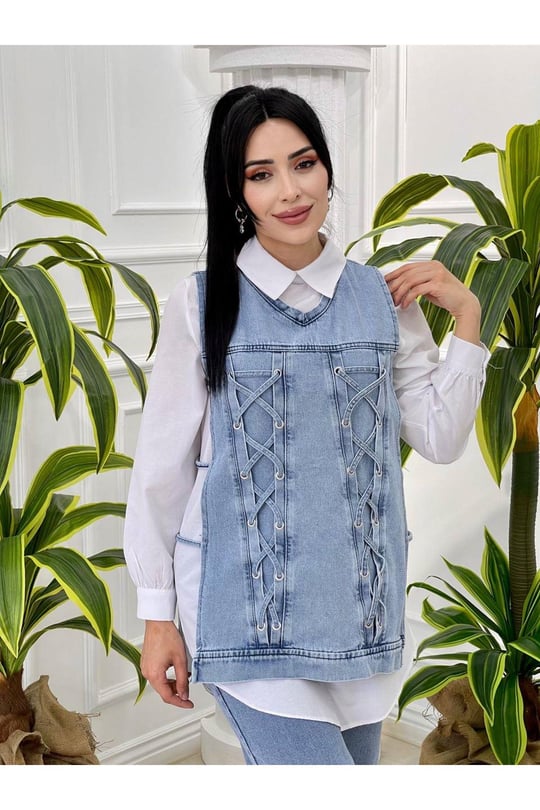 Çapraz İp Kot Takım 12168-Kot