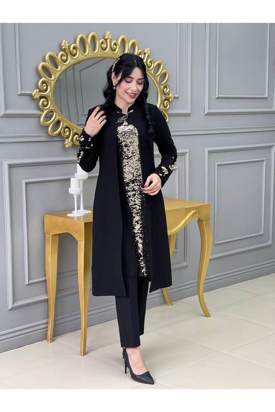 Ceket tunik takım 3301-Siyah