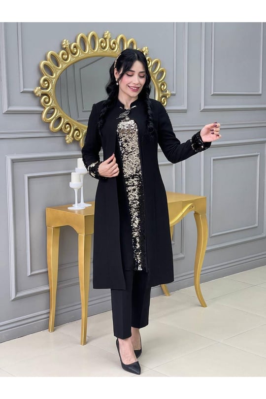 Ceket tunik takım 3301-Siyah