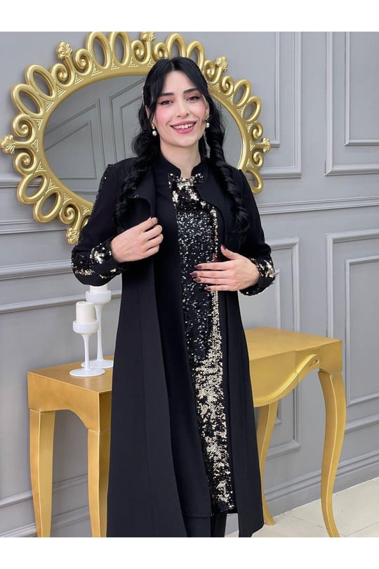Ceket tunik takım 3301-Siyah