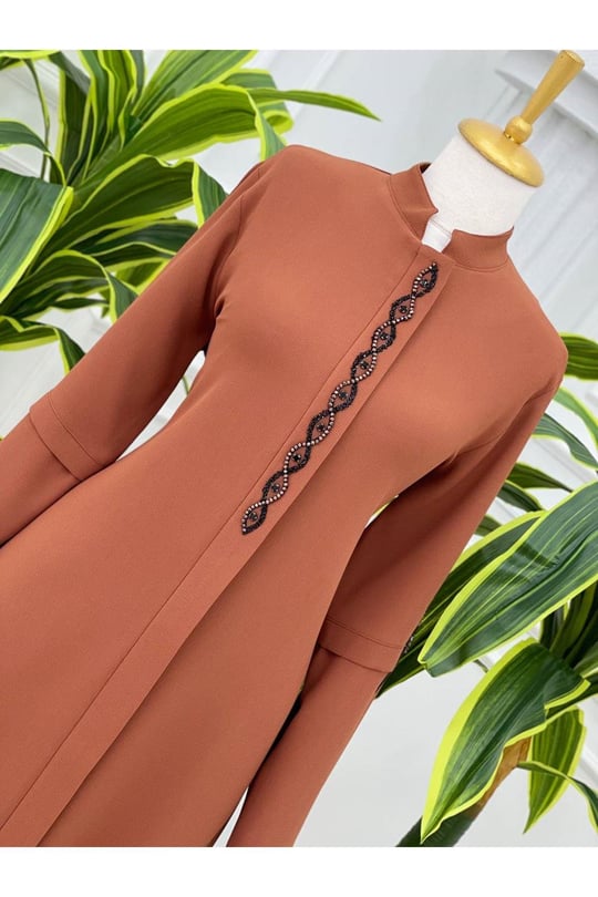 Damle Taşlı Giy-Cık Kap 5011-Taba