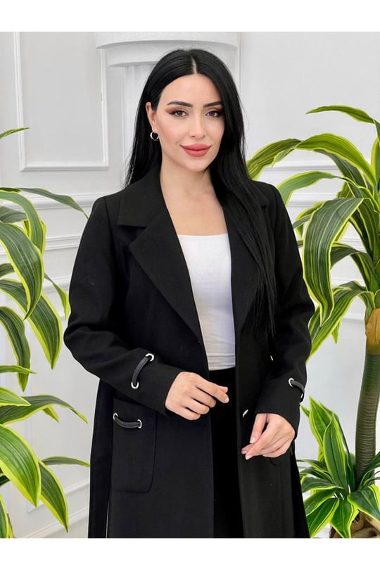 Deri İp Detay Kaban 7324-Siyah