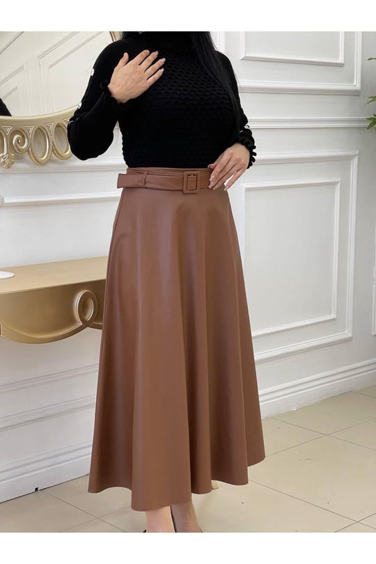 Deri mevlana etek 2986-Taba