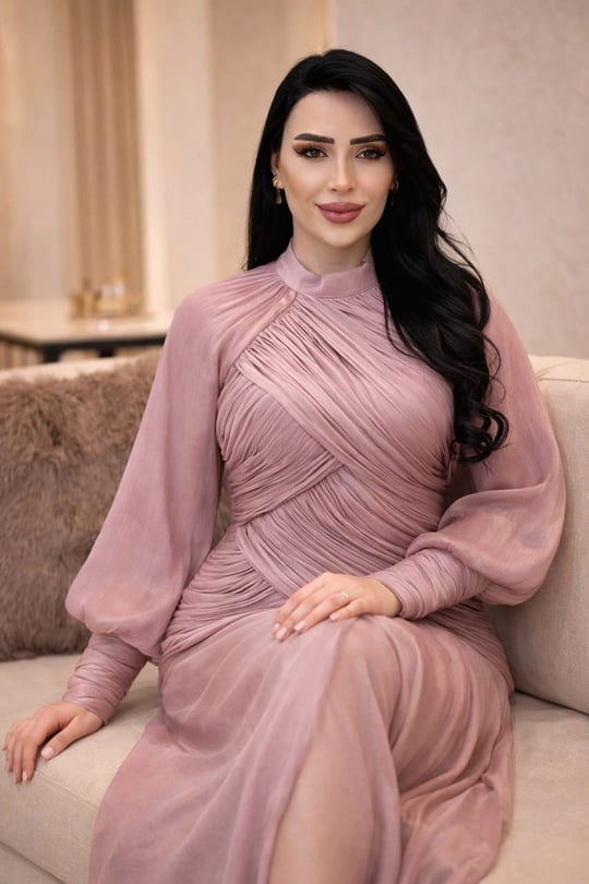 Drape Detay Jan Jan Elbise 5582 T-26 Pudra