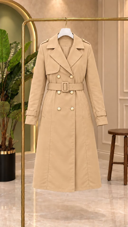 Düğme Detay Trenç 251560 t-25 Camel