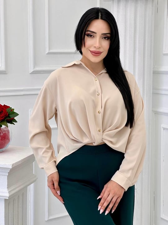 Düğüm Detay Gömlek 2147 T-24 Bej