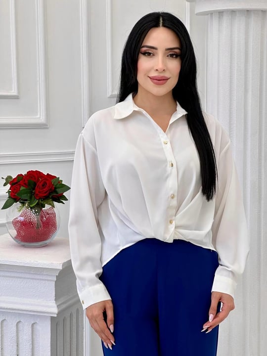Düğüm Detay Gömlek 2147 T-24 Beyaz