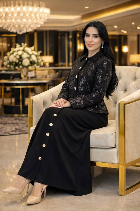 File Ceket Düğmeli Elbise 854 T-26 Siyah