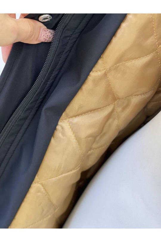Gögüs Apolet Tam Boy Parka 4227-Siyah