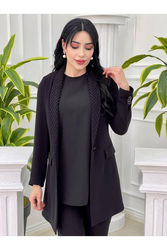 İnci Detay 3 lü Takım 7001-Siyah