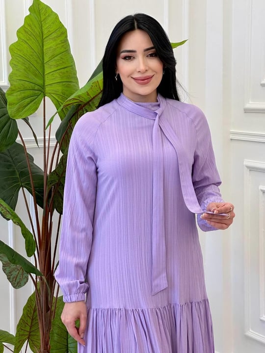 Kampanya Bağçıklı Elbise 1123 e-25 Lila