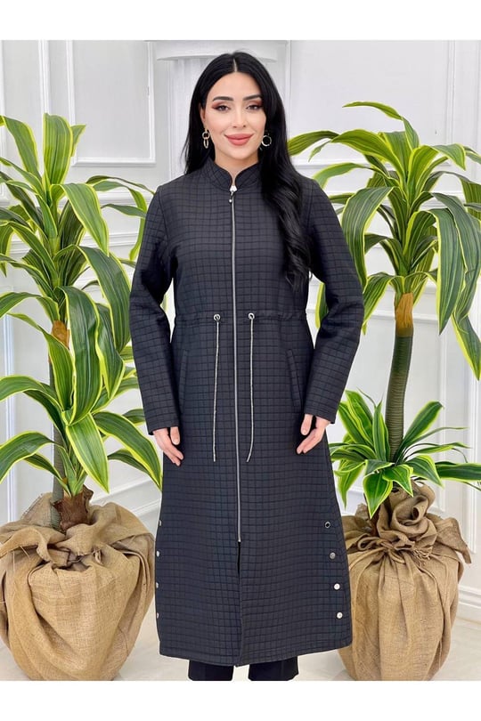 Kaşe Şişme Kaban 8173-Siyah